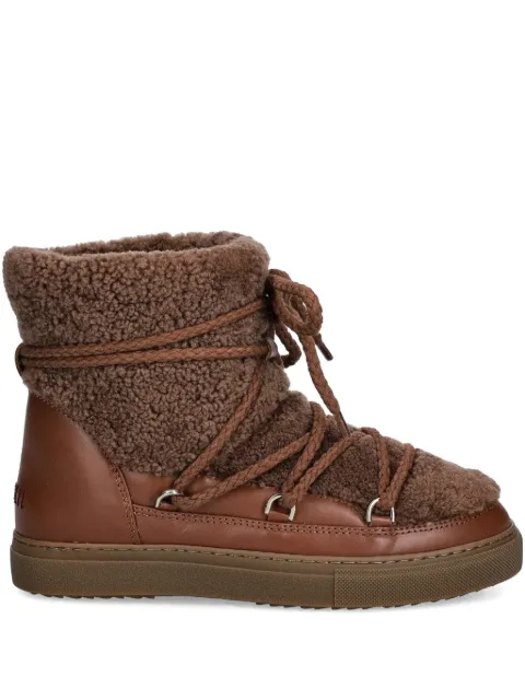Inuikii Curly shearling round-toe lace-up boots Brown 10010030281150