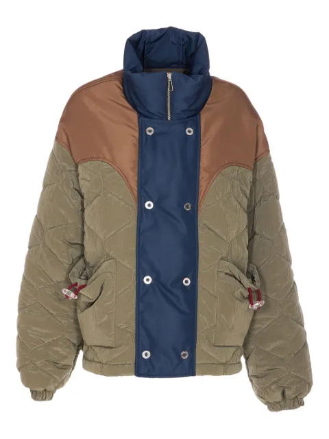 MARBELL quilted colour-block bomber jacket Green KATEMARTINIOLIVE