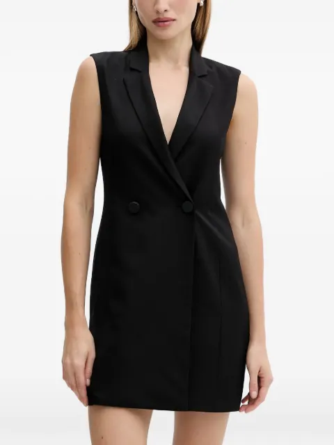 Armani Exchange V-neck double-breasted mini dress Black XW001414AF10855