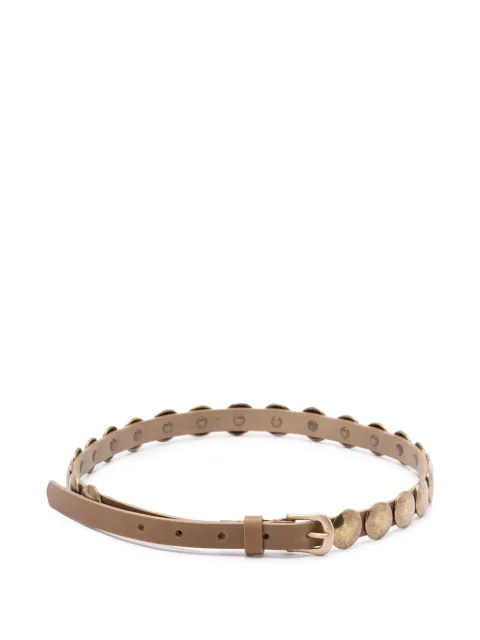 Golden Goose Trinidad belt in aged leather with maxi studs Brown GWA00408A000448