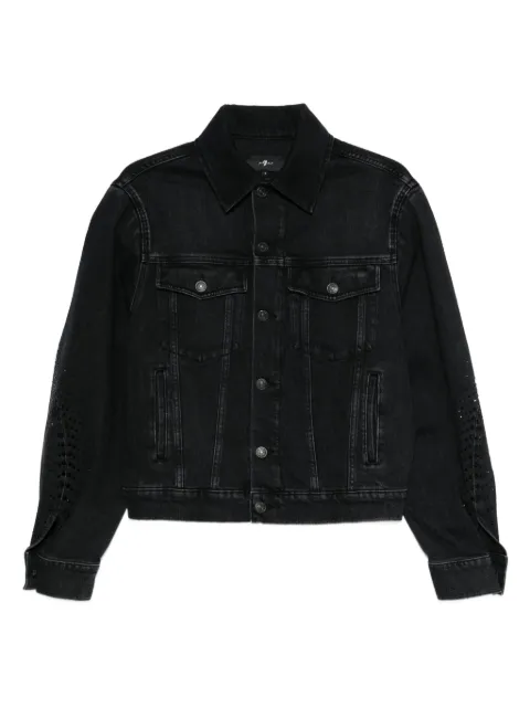 7 For All Mankind laser-cut denim jacket Black 7UX80C31