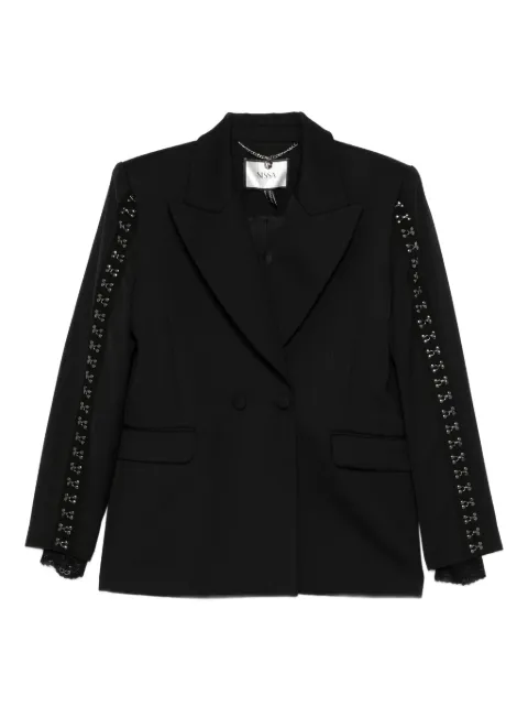 NISSA embellished double-breasted jacket Black SS1346