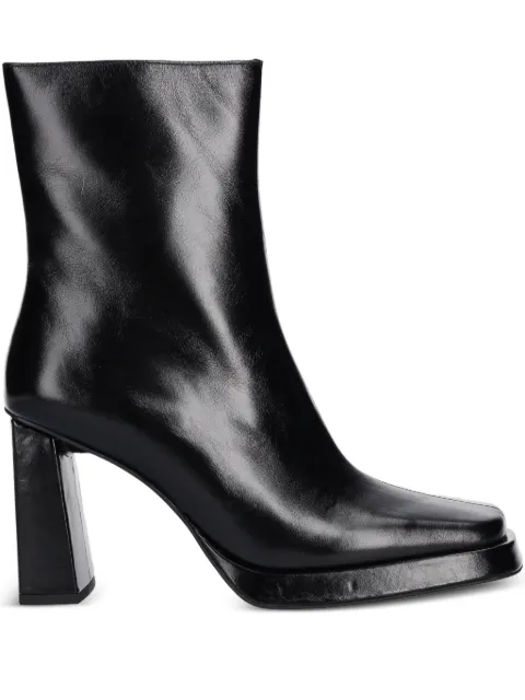 Jeffrey Campbell square-toe zip-up ankle boots Black JC85232