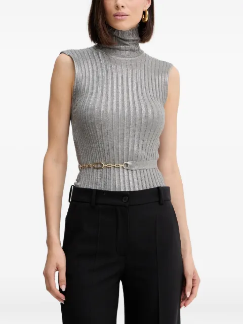 SIMONA CORSELLINI turtleneck ribbed top Grey A25CPMGP0601