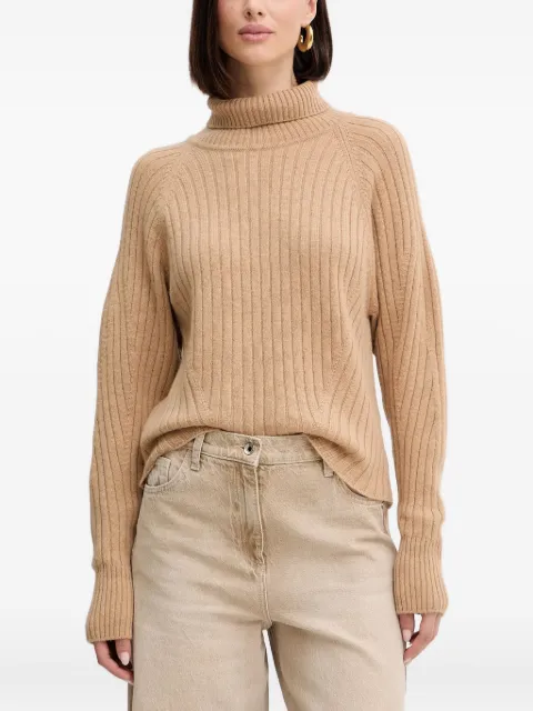 SIMONA CORSELLINI ribbed turtleneck sweater Neutrals A25CPMGG08S1