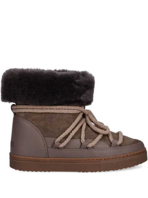 Inuikii fleece-trim lace-up boots Brown 10010020072163