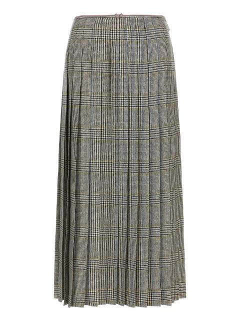 Thom Browne houndstooth-pattern pleated midi skirt Grey FGCA22UF1033