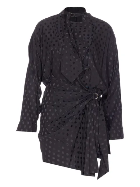 ISABEL MARANT polka-dot tie-belt dress Black RO0921FAC4J04I