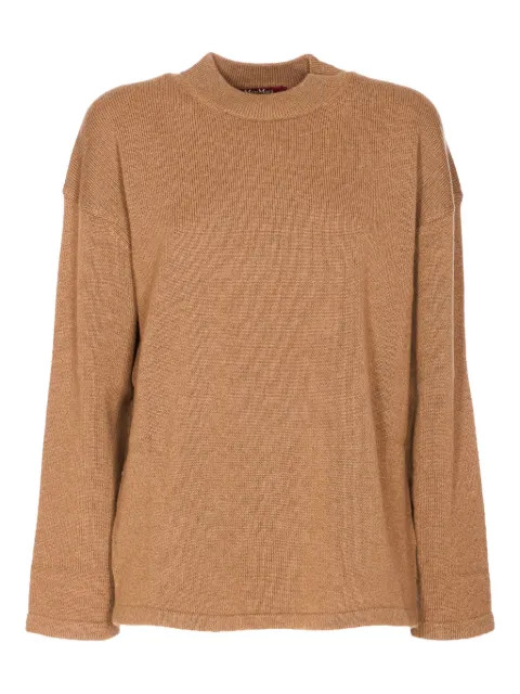 Max Mara crewneck side-split sweater Neutrals 2526366102600