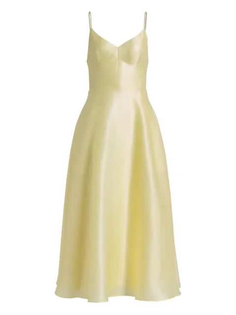 Alberta Ferretti spaghetti-strap V-neck midi dress Yellow AEF261U04071619