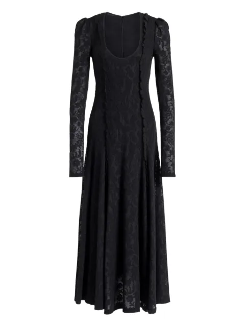 Alberta Ferretti long-sleeve midi dress Black AEF261U04291621