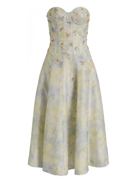 Alberta Ferretti floral midi dress Yellow AEF261U04581649