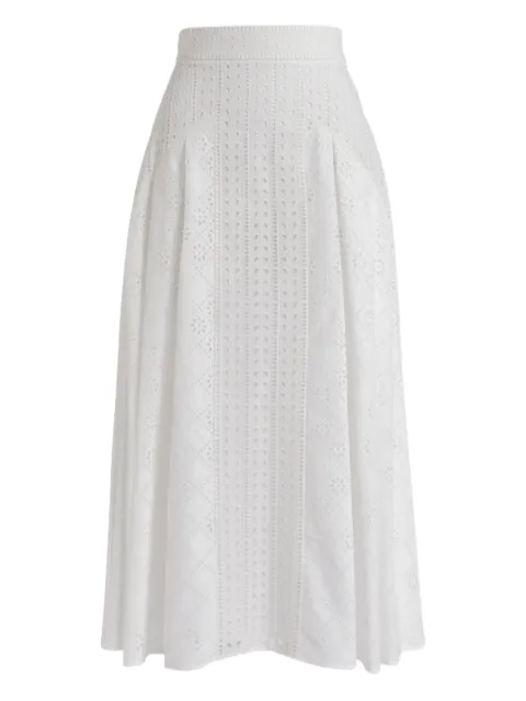 Alberta Ferretti eyelet midi skirt White AEF261U01101622