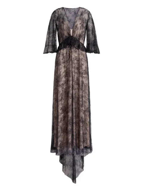 Alberta Ferretti V-neck maxi dress Black AEF261U04061620