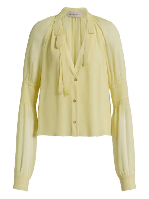 Alberta Ferretti tie-neck top Yellow AEF261U02161617