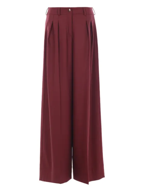 CRIDA pleated-front flap-pocket trousers Red TRAVELBORDEAUX