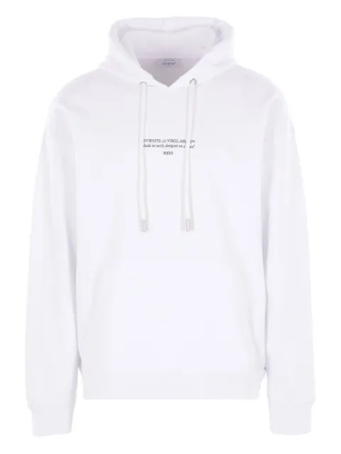 Off-White logo-print kangaroo-pocket hoodie White OMBB085F25FLE0160110
