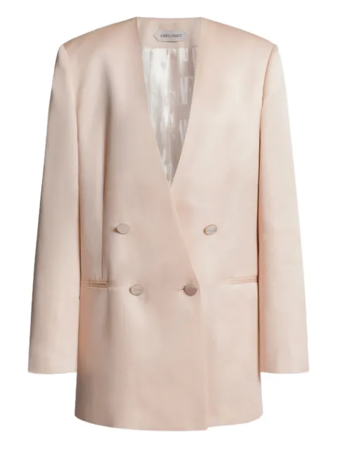 Alberta Ferretti double-breasted silk blazer Neutrals AEF261U05081619