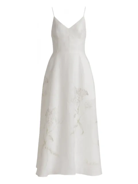 Alberta Ferretti floral v-neck dress Neutrals AEF261U04411652