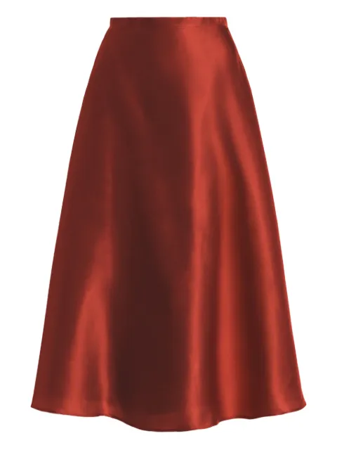Alberta Ferretti silk midi skirt Orange AEF261U01071619