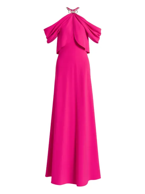 Alberta Ferretti draped embellished maxi dress Pink AEF261U04111634