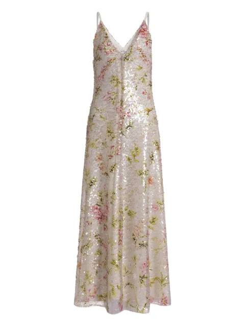 Alberta Ferretti floral-pattern maxi dress Neutrals AEF261U04511646