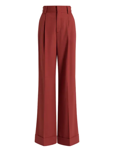 Alberta Ferretti pleated cuffed trousers Red AEF261U03191635