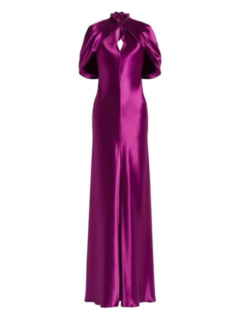 Alberta Ferretti tie-neck open-back maxi dress Purple AEF261U04301627