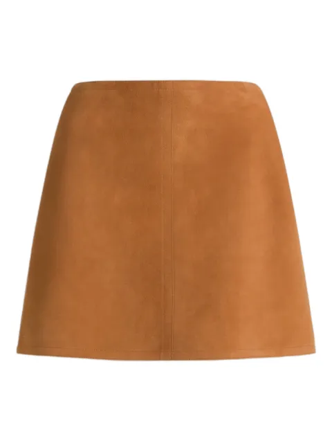 Alberta Ferretti leather mini skirt Brown AEF261U37051690