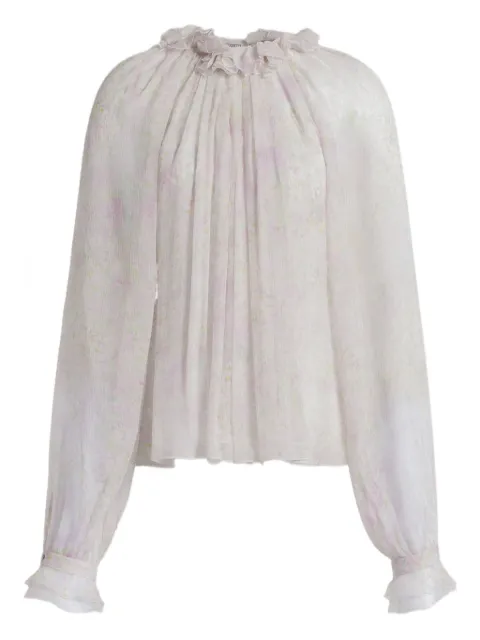 Alberta Ferretti ruffled floral top Neutrals AEF261U02311651