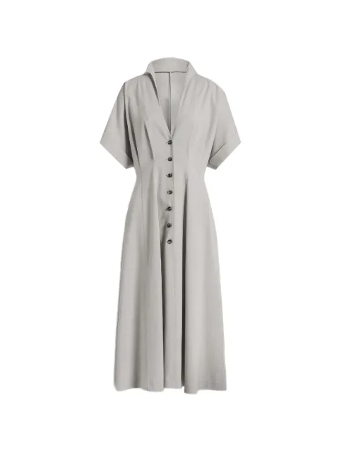 Alberta Ferretti buttoned V-neck dress Grey AEF261U04381636