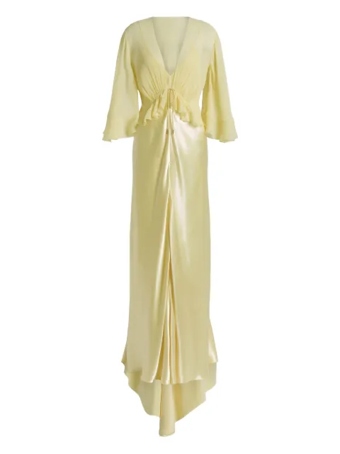 Alberta Ferretti ruffled long dress Yellow AEF261U04061627