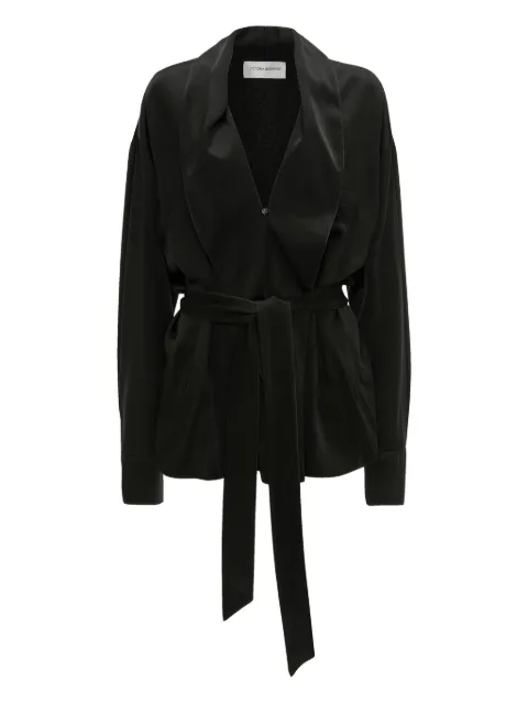 Victoria Beckham wrap-belt blouse Black 1425WSH006839B