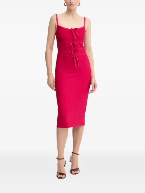 Hervé Léger Alicia bow midi dress Pink HBB8524977