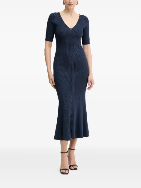Hervé Léger Aria V-neck midi dress Blue DCR8524128