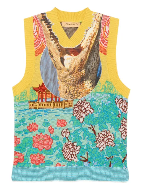 PENULTIMATE graphic-print vest Blue KT01AW25