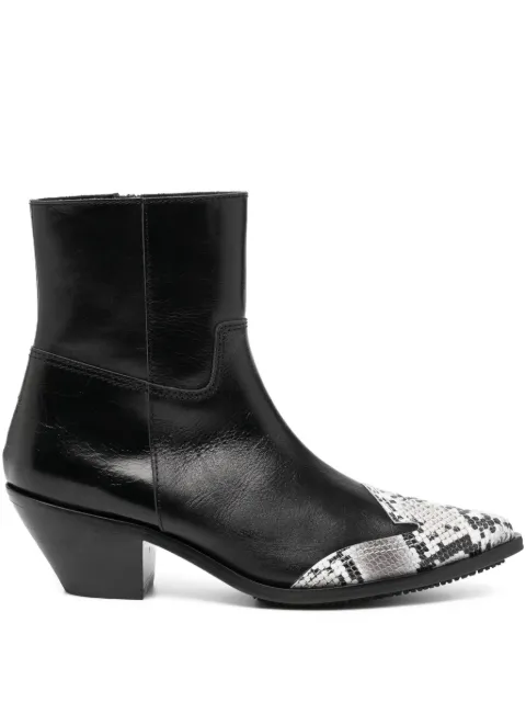 Junya Watanabe 50mm snakeskin-print boots Black JPK104001