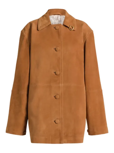 Alberta Ferretti buttoned goat skin jacket Brown AEF261U37021690