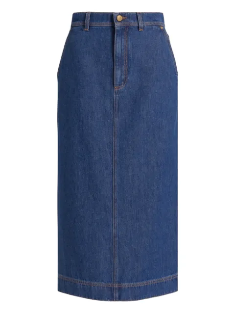 Alberta Ferretti contrast-stitching midi skirt Blue AEF261U01021630