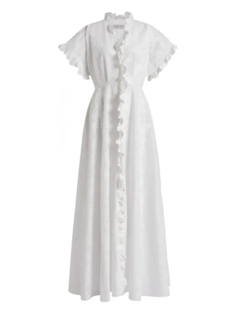 Alberta Ferretti ruffled eyelet maxi dress White AEF261U04441622