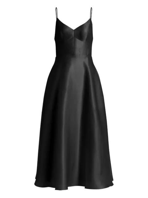 Alberta Ferretti V-neck flared midi dress Black AEF261U04071619
