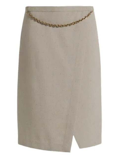 Alberta Ferretti slit-detail midi skirt Neutrals AEF261U01081636