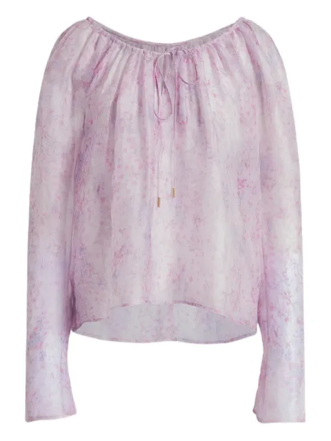 Alberta Ferretti floral long-sleeve blouse Purple AEF261U02221649