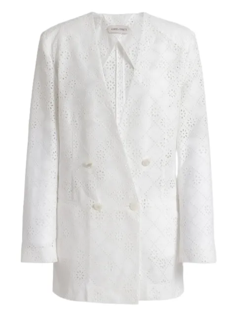 Alberta Ferretti double-breasted eyelet blazer White AEF261U05121622