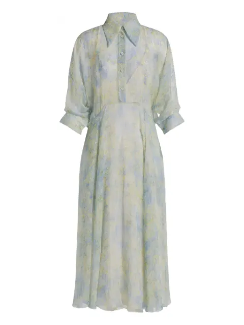 Alberta Ferretti collared floral dress Blue AEF261U04551651