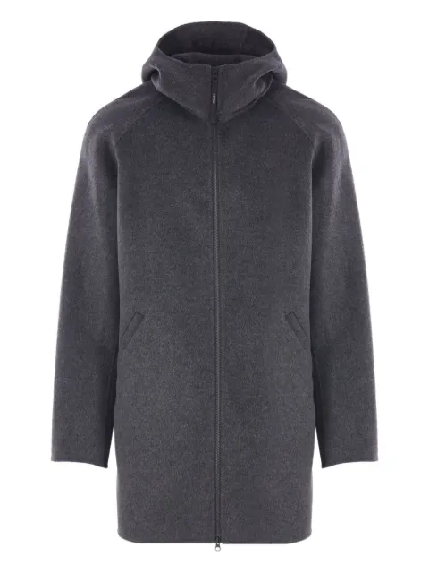ASPESI hooded double-slider zip coat Grey CG76P517