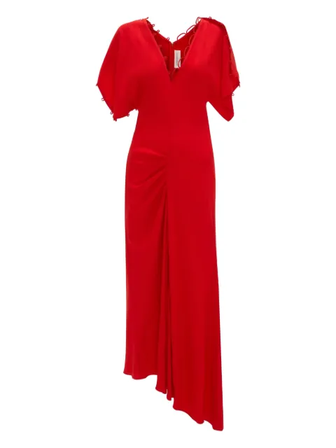 Victoria Beckham rouleaux-detail midi dress Red 1425WDR007063A