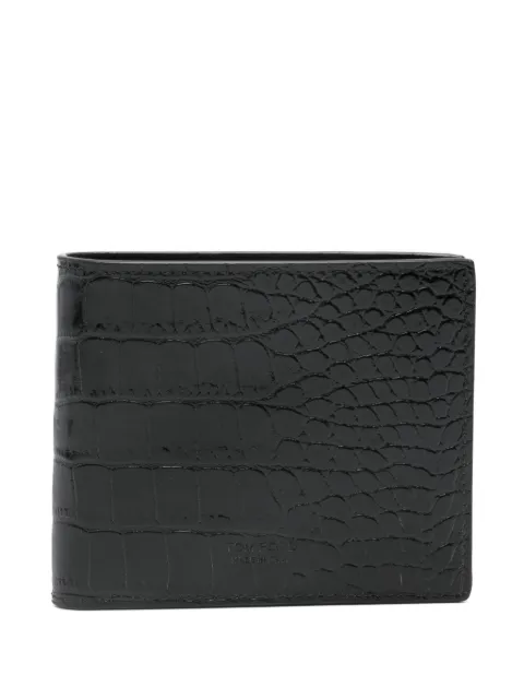 TOM FORD embossed-logo crocodile-print wallet Black Y0410LCL439S