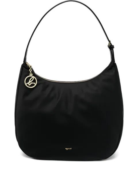 agnès b. large logo-plaque shoulder bag Black P760VNU7