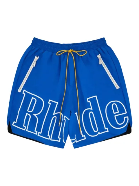 RHUDE logo-print swim shorts Blue RHLOGOSHTBLU